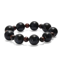 Blue and Red Tigers Eye 230.00 ctw Beaded Stretch Bracelet