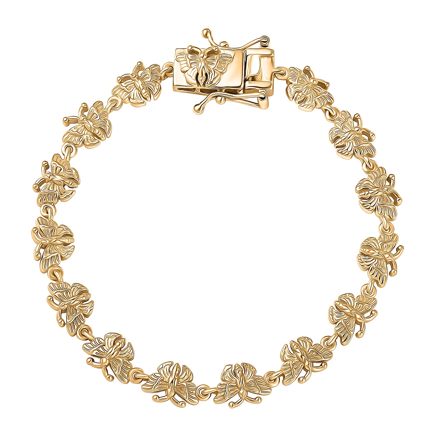 EverTrue Bronzella Collection Fancy Bracelet in 18K YG Plated Bronze (6.50 In)