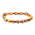 Caramel Amber 30.00 ctw Beaded Stretch Bracelet - Sticky add to cart bar