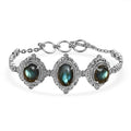 EverTrue Malagasy Labradorite Motif Linked Bracelet in Stainless Steel (7.00 In) 18.30 ctw - Sticky add to cart bar