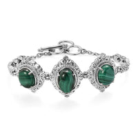 EverTrue Malagasy Labradorite Motif Linked Bracelet in Stainless Steel (7.00 In) 18.30 ctw