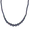 Peacock Color Shell Pearl Necklace in Silvertone 20-22 Inches - Sticky add to cart bar