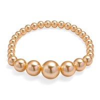 Golden Shell Pearl Stretch Bracelet (7-7.5In)