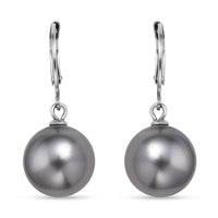 White Shell Pearl Dangling Earrings in Stainless Steel