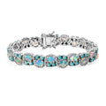 D'Joy Premium Ethiopian Welo Opal, Multi Gemstone Bracelet in Rhodium Over Sterling Silver (7.25 In) 14.50 ctw - Sticky add to cart bar