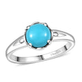 D'Joy Sleeping Beauty Turquoise Solitaire Ring in Platinum Over Sterling Silver (Size 10.0) 1.10 ctw - Sticky add to cart bar
