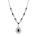 D'Joy AAA Monte Belo Indicolite and Moissanite 1.60 ctw Art Deco Necklace in Rhodium Over Sterling Silver 18 Inches - Sticky add to cart bar