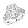 D'Joy Moissanite (Cush 11x9mm) Ring in 18K Vermeil YG Over Sterling Silver (Size 5.0) 4.00 ctw - Sticky add to cart bar