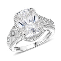 D'Joy Moissanite (Cush 11x9mm) Ring in 18K Vermeil YG Over Sterling Silver (Size 5.0) 4.00 ctw