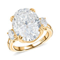 D'Joy Moissanite (Ovl 16x12mm) Ring in Rhodium Over Sterling Silver (Size 10.0) 10.45 ctw - Sticky add to cart bar