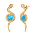D'Joy Sleeping Beauty Turquoise 2.20 ctw Earrings in 18K YG Plated Sterling Silver - Sticky add to cart bar