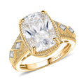 D'Joy Moissanite (Cush 14x10mm) Ring in 18K Vermeil YG Over Sterling Silver (Size 5.0) 7.60 ctw - Sticky add to cart bar