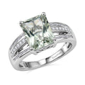 EverTrue Montezuma Prasiolite, White Zircon Ring in Platinum Bond (Size 10.0) 4.10 ctw - Sticky add to cart bar