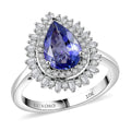 Luxoro Premium Tanzanite and G-H I2 Diamond 2.30 ctw Ring in 10K White Gold (Size 7.0) - Sticky add to cart bar