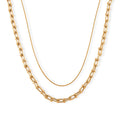 Geometric Link Chain Necklace in Goldtone 20-22 Inches - Sticky add to cart bar