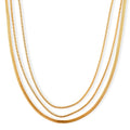 Herringbone and Snake Chain Necklace in Goldtone 20-22 Inches - Sticky add to cart bar