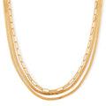 Herringbone and Oval Link Chain Necklace in Goldtone 20-22 Inches - Sticky add to cart bar