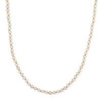 Opalite 60.00 ctw Rondelle Beaded Necklace in Goldtone 18-20 Inches