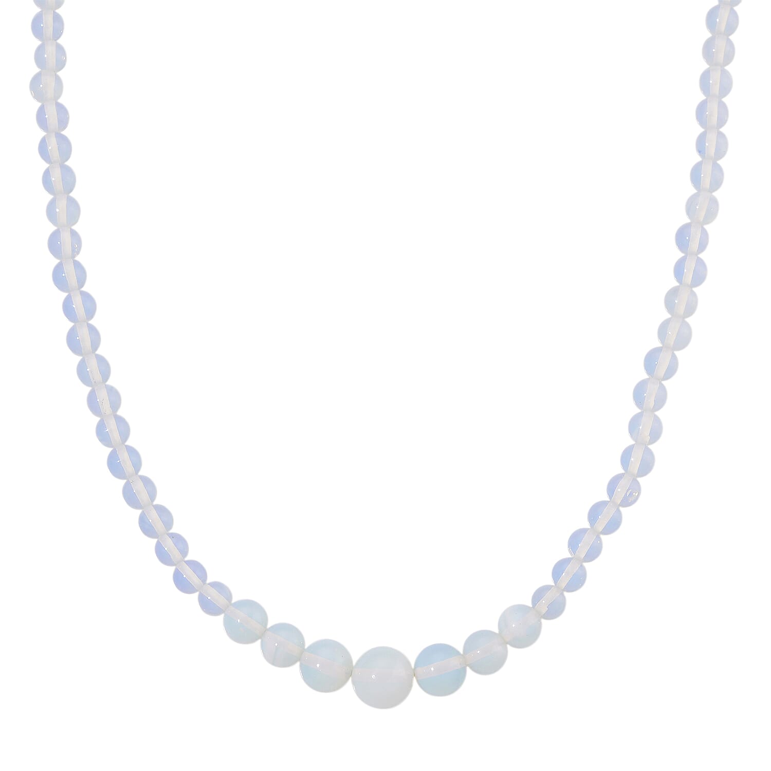 Opalite 200.00 ctw Beaded Graduation Necklace 18-20 Inches in ION Plated YG Stainless Steel