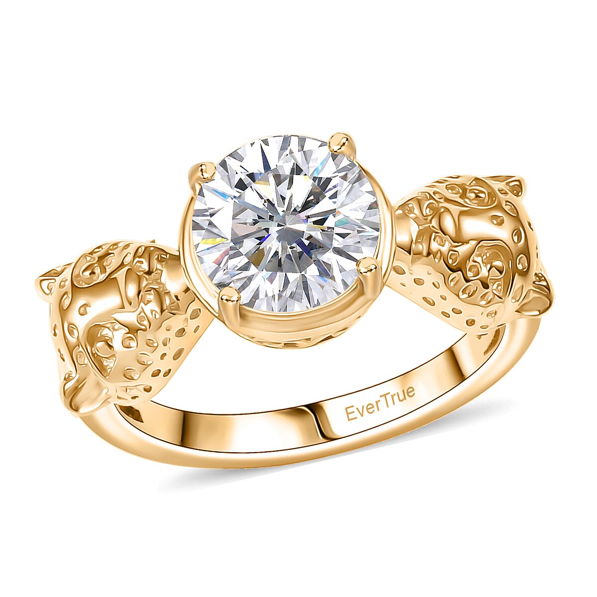 EverTrue Simulated Diamond Ring in 18K YG Plated (Size 10.0) 3.50 ctw