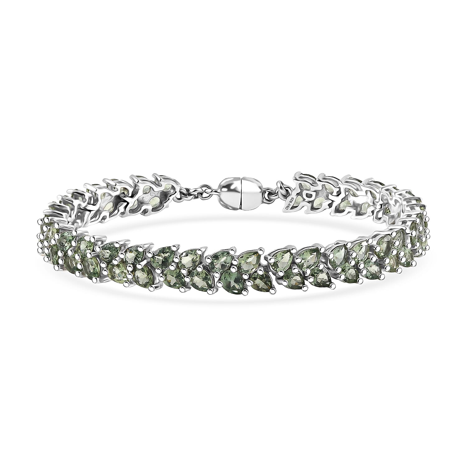 D'Joy Blue Apatite Twilight Petals Bracelet in Rhodium Over Sterling Silver (6.50 In) 11.10 ctw