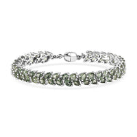 D'Joy Blue Apatite Twilight Petals Bracelet in Rhodium Over Sterling Silver (6.50 In) 11.10 ctw
