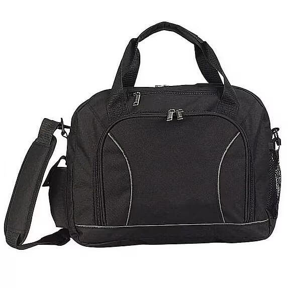 Closeout Travelwell Black Recycled PET Brief Bag - Black