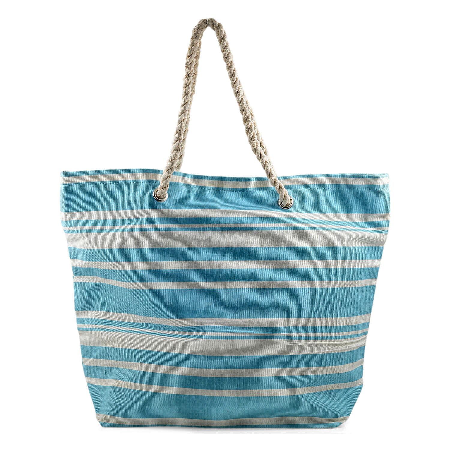 Closeout Preferred Nation Blue Striped Cotton Tote Bag