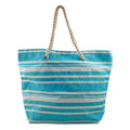 Closeout Preferred Nation Blue Striped Cotton Tote Bag - Sticky add to cart bar