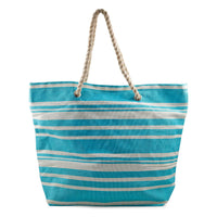 Closeout Preferred Nation Blue Striped Cotton Tote Bag