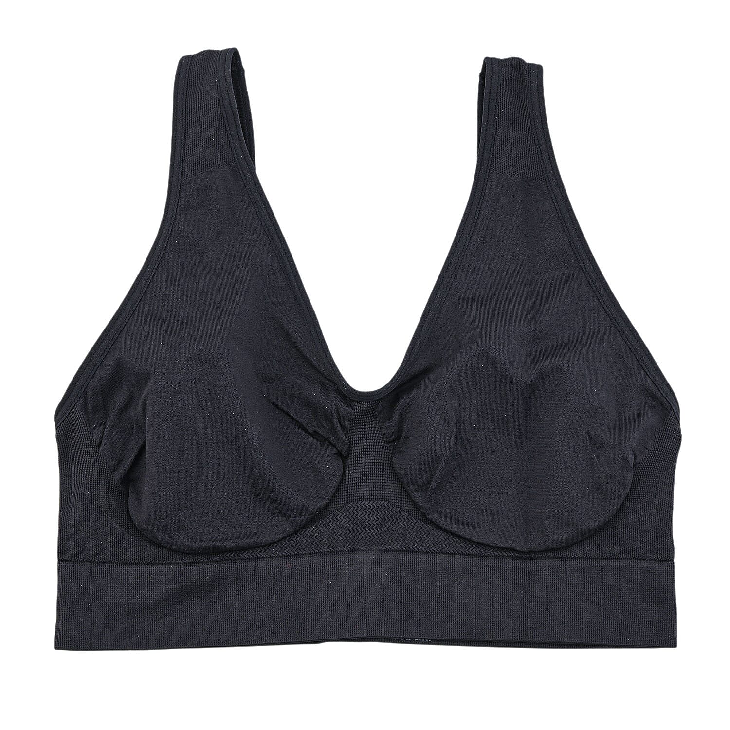 HANES Black Seamless Softcup Bra - M
