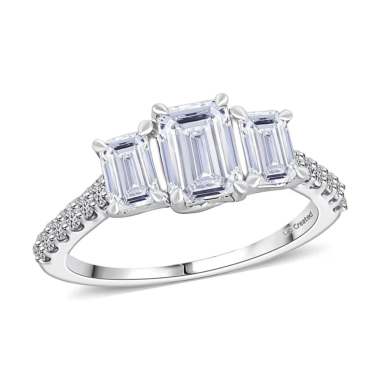 14K White Gold Luxuriant Lab Grown Diamond (Center 1.00) (F VS2) Ring (Size 6.0) 2.00 ctw
