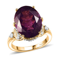 GP Premium African Amethyst, Multi Gemstone Ring in 18K Vermeil YG Over Sterling Silver (Size 10.0) 9.50 ctw