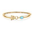 D'Joy Sleeping Beauty Turquoise and Chrome Diopside 1.25 ctw Bangle Bracelet in 18K Vermeil Yellow Gold Over Sterling Silver (7.50 In) - Sticky add to cart bar