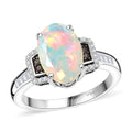 D'Joy Premium Ethiopian Welo Opal, Natural Yellow  and White Diamond (I3) (0.22 cts) Ring in 18K Vermeil YG Over Sterling Silver (Size 10.0) 2.70 ctw - Sticky add to cart bar