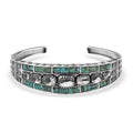 D'Joy Artisan Crafted White Buffalo, Royston Turquoise Cuff Bracelet in Oxidized Sterling Silver 24.00 ctw (7.25 Inches) - Sticky add to cart bar