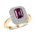 Epic Deal Luxoro 10K Yellow Gold AAA Radiant Ember Garnet, Diamond (G-H, I2) Art Deco Ring (Size 10.0) 2.30 ctw - Sticky add to cart bar