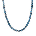 D'Joy London Blue Topaz 59.80 ctw Necklace in Rhodium Over Sterling Silver 18 Inches - Sticky add to cart bar