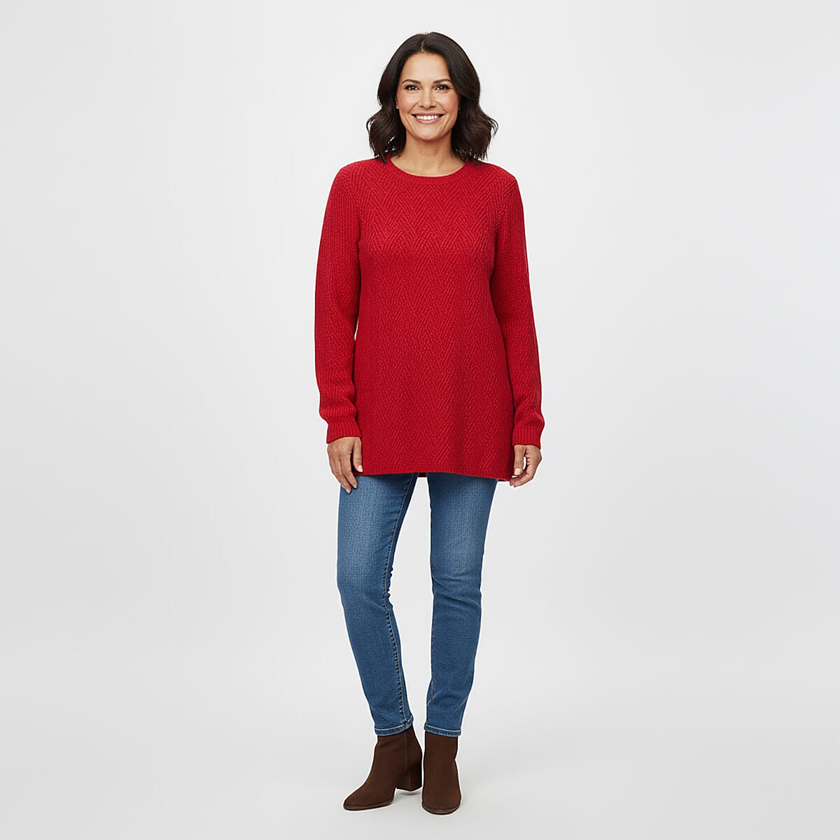 LOVE RYAN White Knitted Chenille Sweater - S