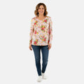 Pioneer Woman Black Dark Floral Knit Long Sleeve Blouse S - Sticky add to cart bar
