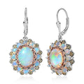 D'Joy Premium Ethiopian Welo Opal, Yellow and Pink Sapphire 5.60 ctw Earrings in Rhodium Over Sterling Silver - Sticky add to cart bar