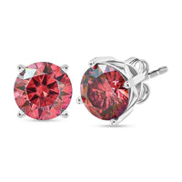 D'Joy Luxury Red Moissanite 1.90 ctw Earrings in Rhodium Over Sterling Silver