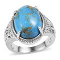 EverTrue Mojave Blue Turquoise Ring in Stainless Steel (Size 10.0) 8.20 ctw - Sticky add to cart bar