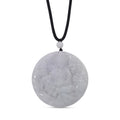 Natural Jade 160.00 ctw Carved Buddha Pendant with Black Rope Cord Necklace (28 Inches) - Sticky add to cart bar