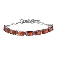 EverTrue Simulated Blue Diamond Bracelet in Stainless Steel (6.50 In) 12.65 ctw