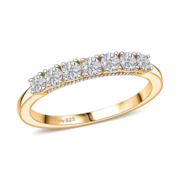 D'Joy Lab Grown Diamond (I1) Ring in 18K Vermeil YG Over Sterling Silver (Size 10.0) 0.50 ctw