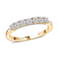 D'Joy Lab Grown Diamond (I1) Ring in 18K Vermeil YG Over Sterling Silver (Size 10.0) 0.50 ctw