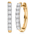 D'Joy Lab Grown Diamond (I1) Hoop Earrings in 18K Vermeil YG Over Sterling Silver 1.00 ctw - Sticky add to cart bar