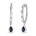 Luxuriant AAA Lab Grown Alexandrite and White Zircon 1.10 ctw Earrings in Rhodium Over Sterling Silver - Sticky add to cart bar