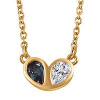 D'Joy AAA Lab Grown Alexandrite and Moissanite 0.90 ctw Necklace in 18K YG Plated Sterling Silver 20 Inches